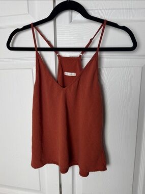 BE COOL Rust Orange Spaghetti Strap V-Neck Camisole